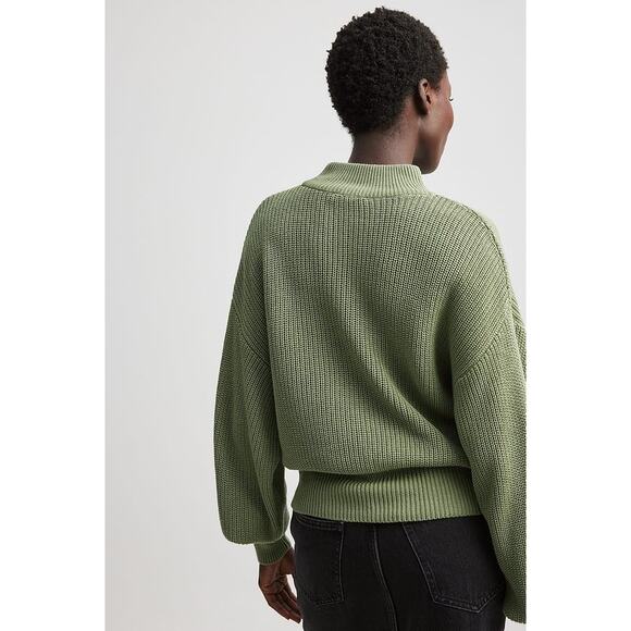 NA-KD Green Chunky Knit Balloon Long Sleeve High Neck Pullover Sweater Top Sz S - Picture 2 of 8